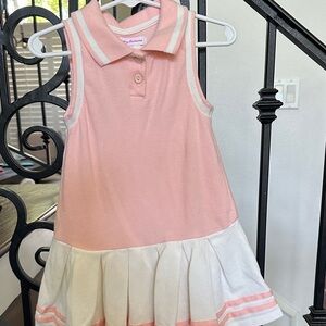 Pink and White Sleeveless Kids Dress
